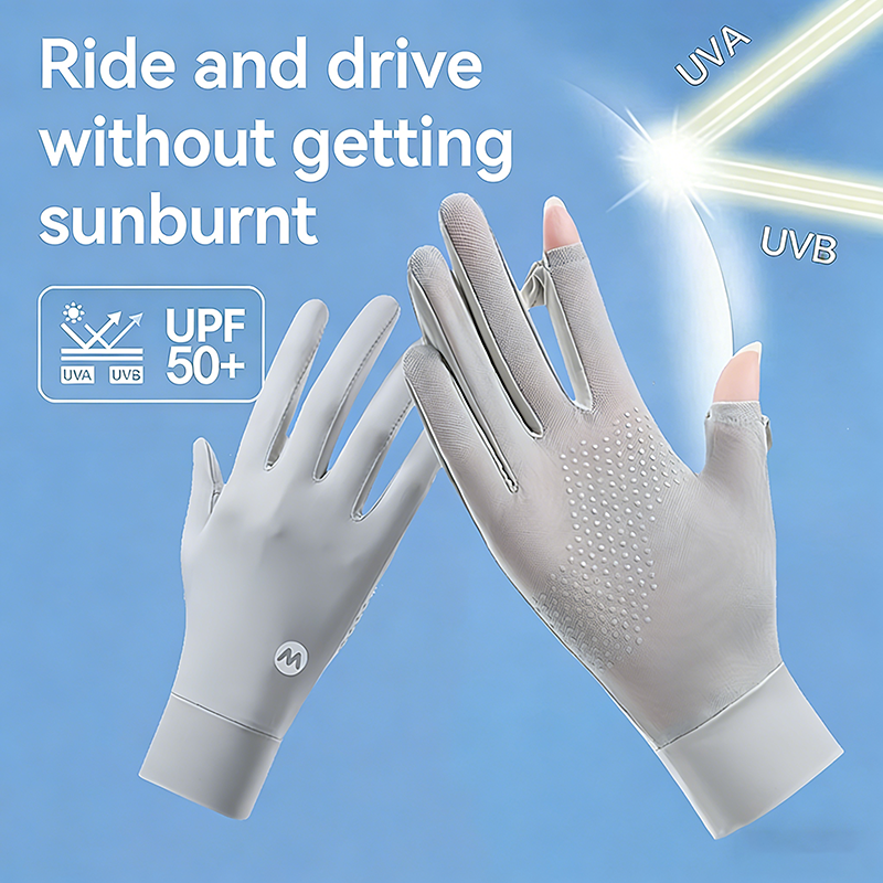 Knit Glove Touch Screen - Sunscreen Ice Silk Breathable Gloves for