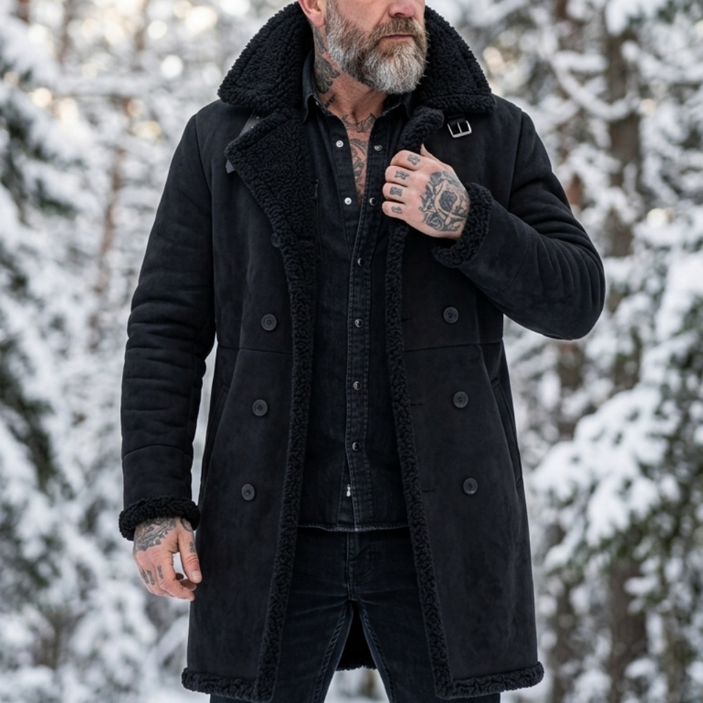 Winter Clothing Clearance Sale - Men's Faux Suede Fur Lined Winter