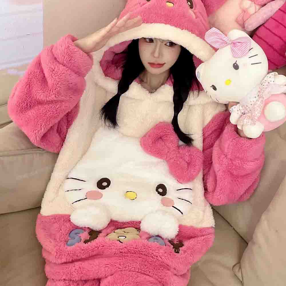 Winter Clothing Women'S - Hello Kitties Kuromi Women's Cartoon Long
