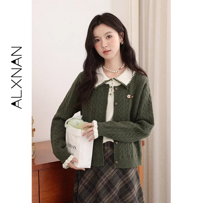 ALXNAN Women's Green Knit Card - Winter Clothing Trends 2026 review and price
