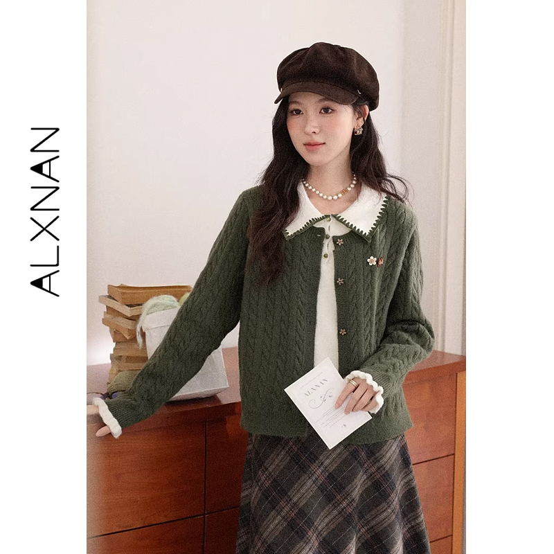 ALXNAN Women's Green Knit Card - Winter Clothing Trends 2026 review and price