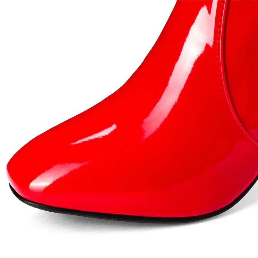 Red White Patent Leather Women - Winter Clothing Women'S review and price