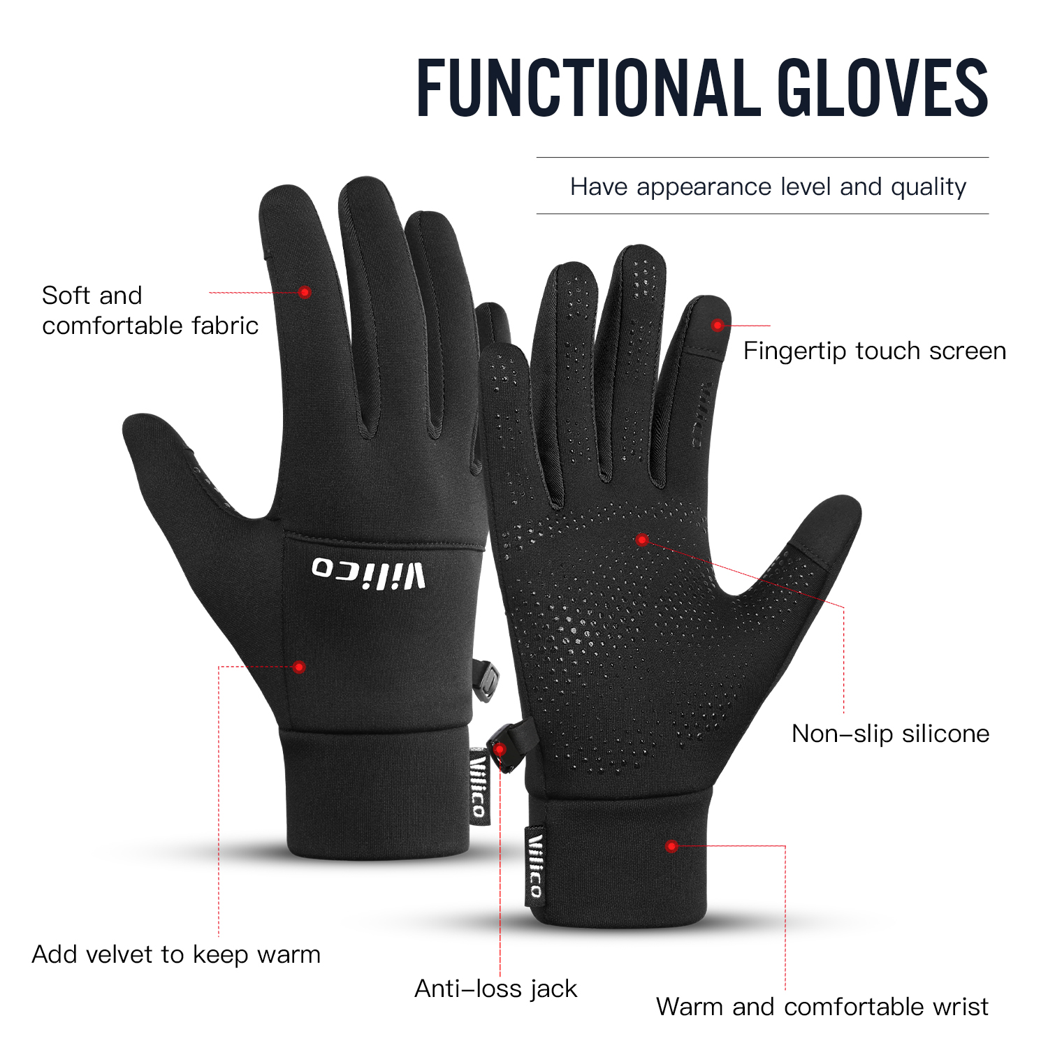 Outdoor Sports,Running,Winter  - Knit Glove Touch Screen review and price